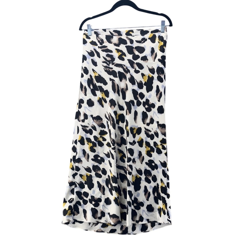 White Leopard‎ Midi Skirt Large